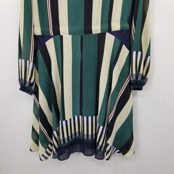 Anthropologie Sunday in Brooklyn Leger Striped Long Sleeved Dress XS Boho Artsy - Picture 9 of 11